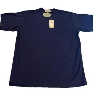 NEW NWT Mens Pronto Uomo Firenze Italy Short Sleeve Large Blue T-Shirt 82568